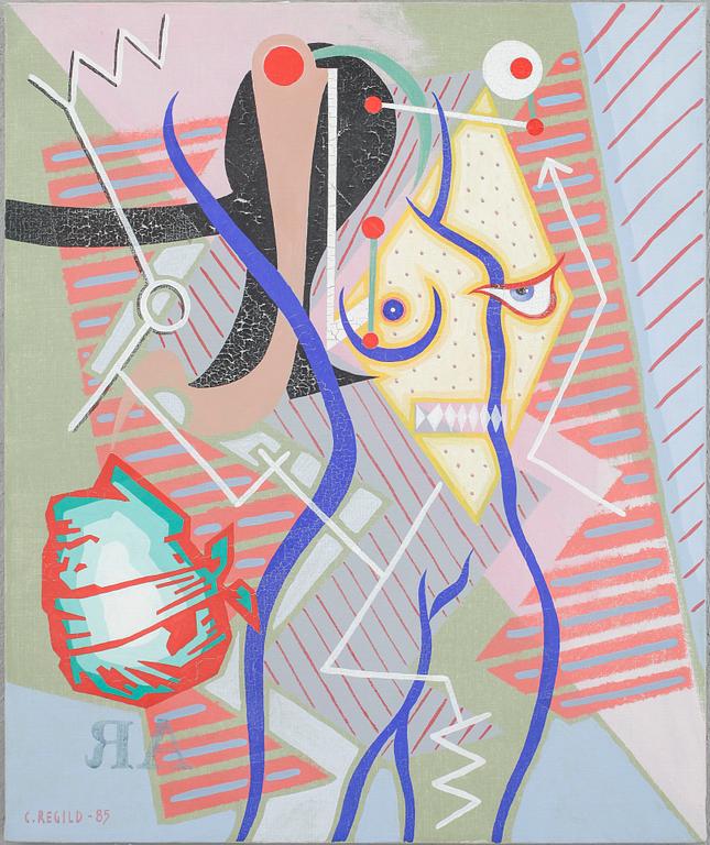 CARSTEN REGILD, olja på duk, signerad, daterad -85.