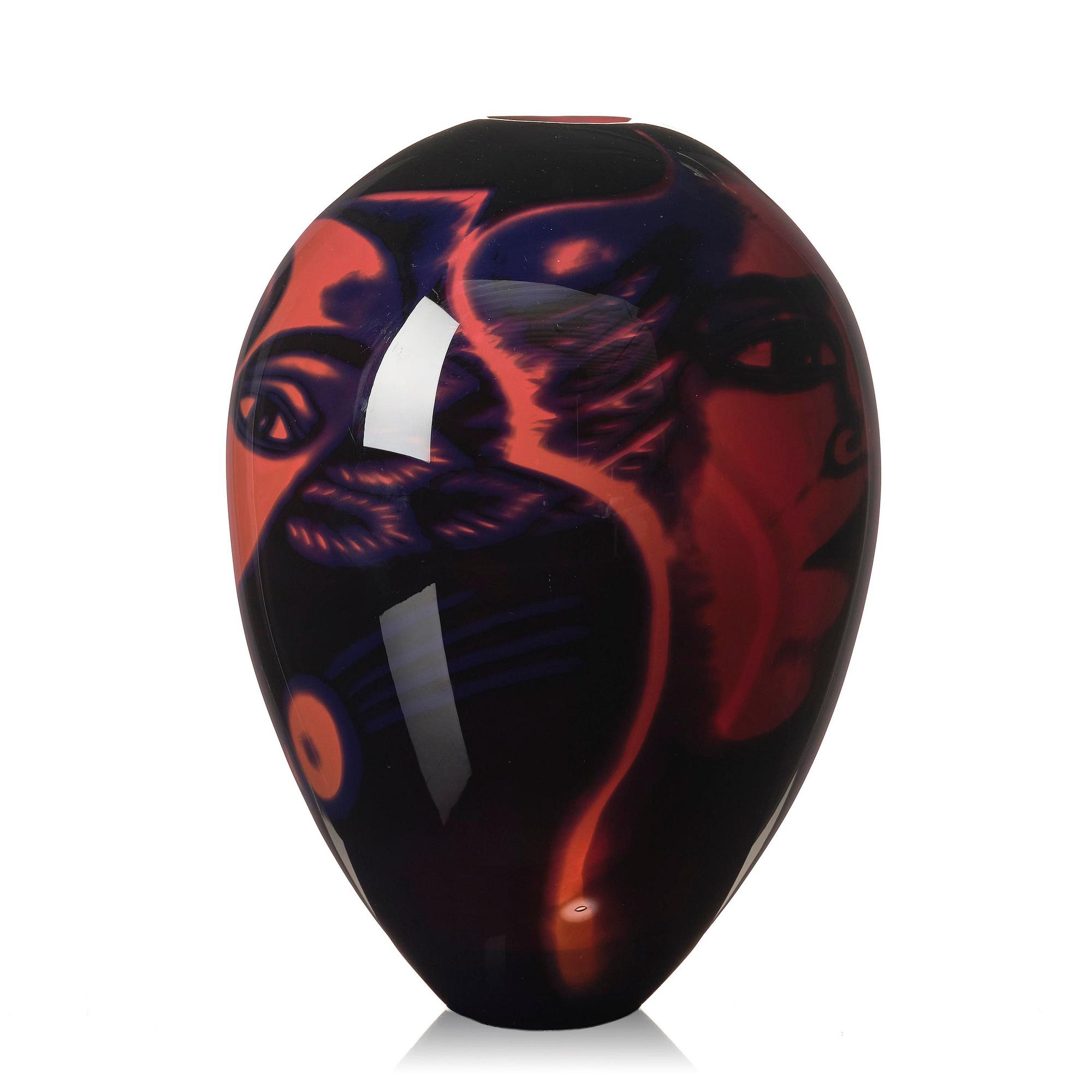 Eva Englund, "Fire soul", a graal glass vase, Orrefors 1988.