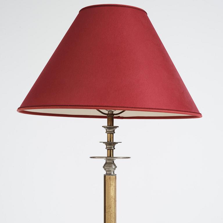 Nils Fougstedt, & Anna Petrus, a rare pewter and brass floor lamp, Svenskt Tenn, Stockholm 1929, model 763 A.