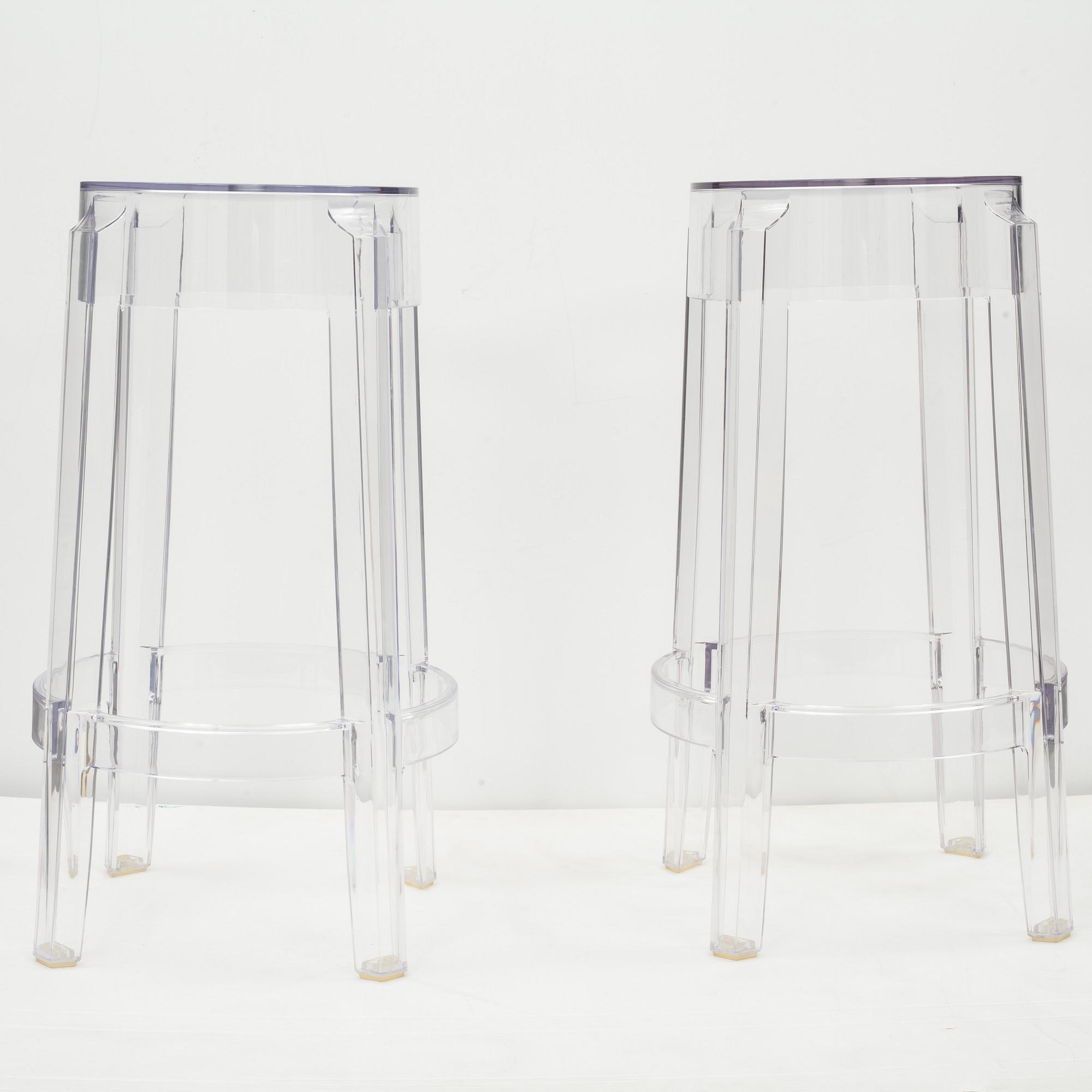 BARPALLAR, ett par. "Charles Ghost". Philippe Starck för Kartell.