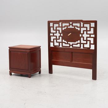 A "Ming" bedside table and headboard, Dux, Sweden, second half of the 20th century.