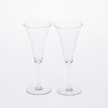 CHAMPAGNEGLAS, 31 st, Riihimäki Glasbruk 1900-talets mitt.