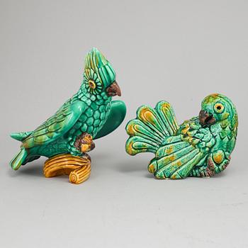 GUNNAR NYLUND, two ceramic sculptures of birds, Rörstrand, Sweden, mid 20th century.