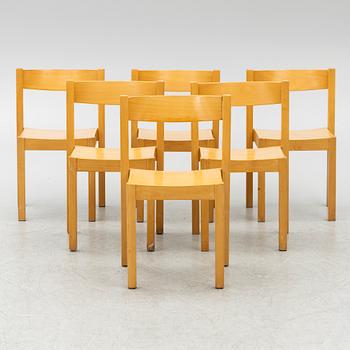 Axel Larsson, six model 312 chairs, Balzar Beskow, Sweden, 1980's.