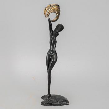 ERNST FUCHS, patinated bronze sculpture, signed.