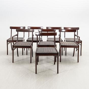 Ole Wanscher, chairs, 8 pcs, "Rungstedlund", Poul Jeppesen, Denmark, second half of the 20th century.