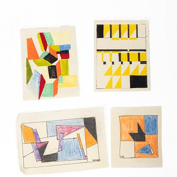 Werner Janson, Sketches, partially signed and dated, from the 1950s and onwards. 23 pieces.