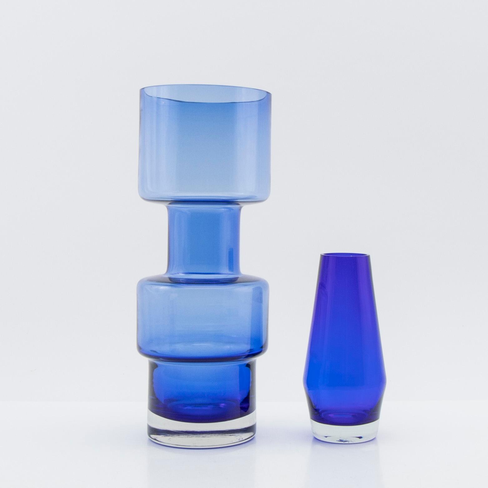 Tamara Aladin, vases, 4 pcs, glass, Riihimäen Lasi, Finland, 1960s/70s.