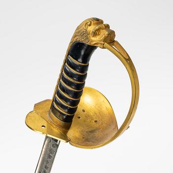 Sabel, svensk, 1800-tal,för sjöofficer, med balja.