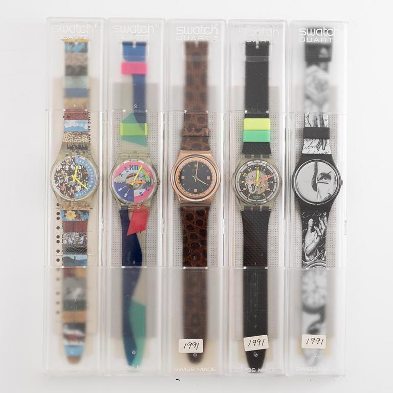 Parti med 18 Swatch-klockor från omkring 1990, "No Reserve".