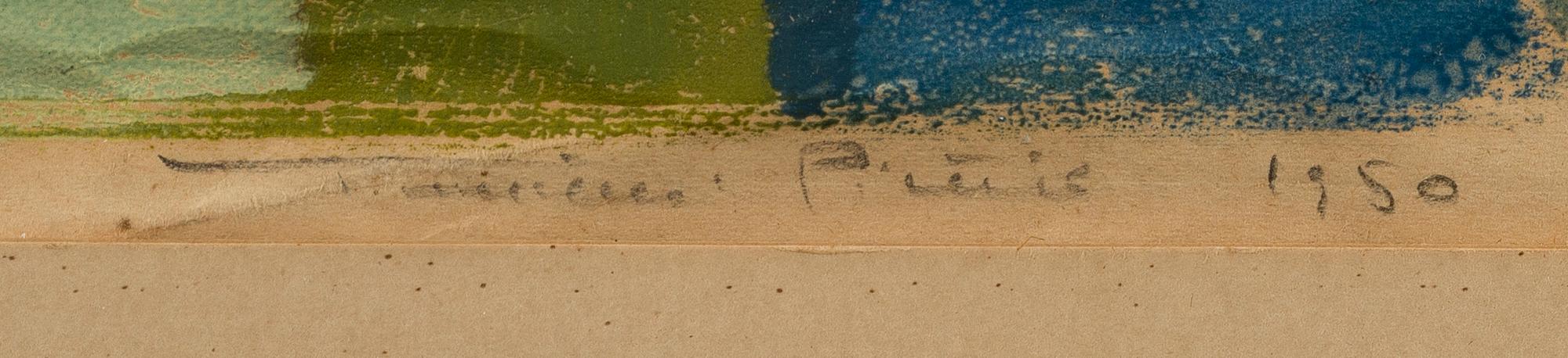 TUULIKKI PIETILÄ, monotype and hand coloring, signed and dated 1950.