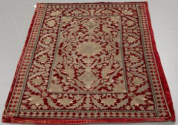Broderi, antik persisk sammet, ca 150 x 103,5 cm, 1700 - 1800-tal.