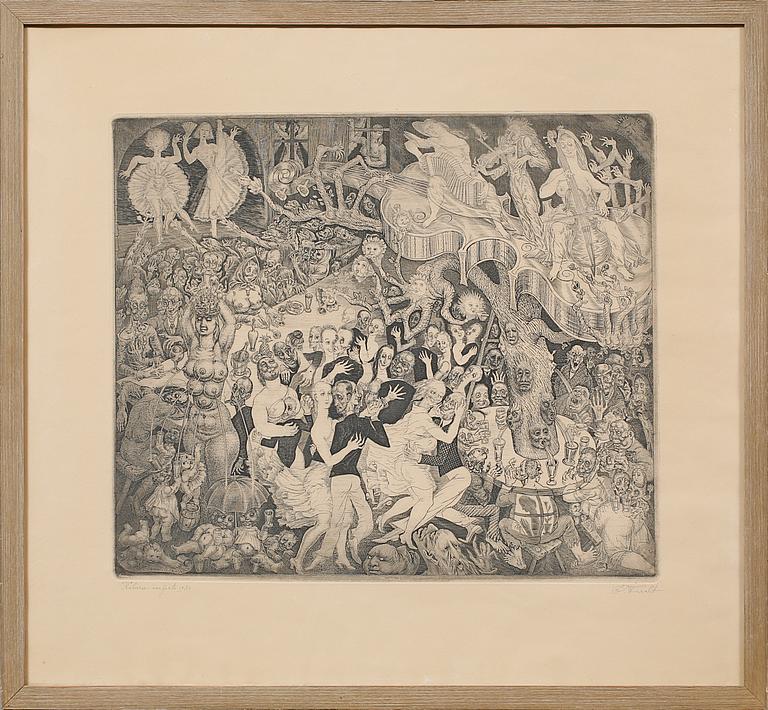 EDUARD WIIRALT, etsning, signerad.