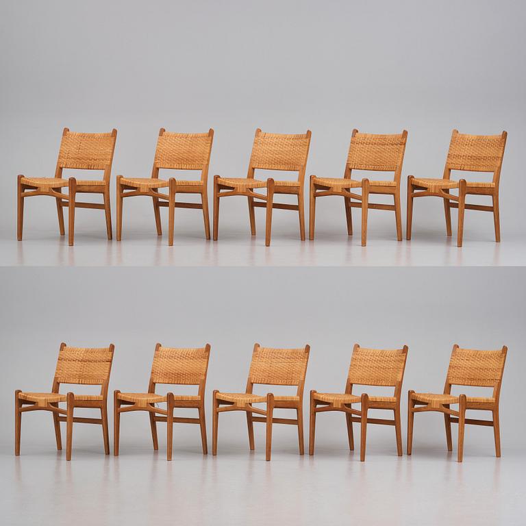 Hans J. Wegner, stolar, 10 st "CH31", Carl Hansen & Son, Danmark 1950-tal.
