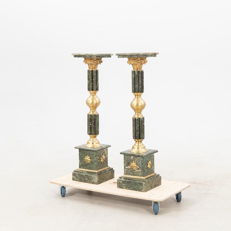 Pedestals, a pair from the 20th century.