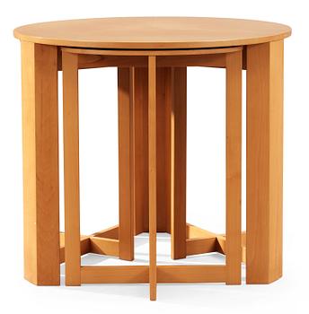 A HI-gruppen nest of four cherry tables, Stig Lönngren, Lars Larsson, Sweden 1960-70's.