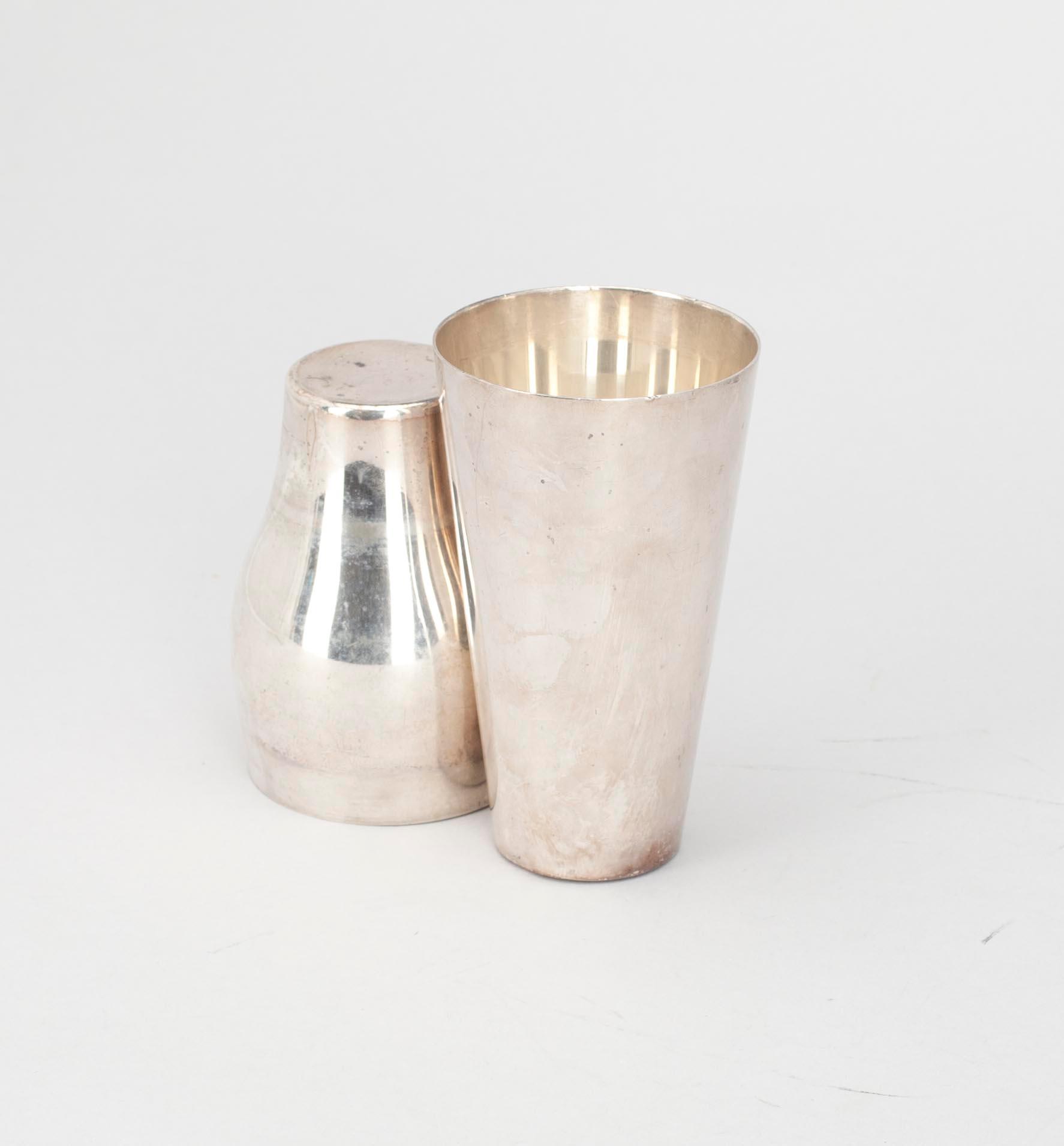 COCTAILSHAKER, nysilver, Württemburgische Metallwarenfabrik, 1900-talets mitt.