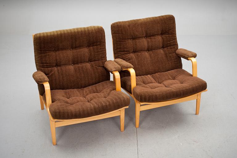 FÅTÖLJER, ett par, Bruno Mathsson, Dux, 1960/70-tal.