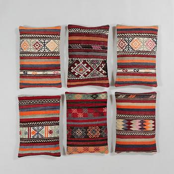 Six kelim pillows.