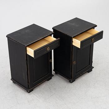 Bed cabinets, a pair, Gustavian style, 20th century.