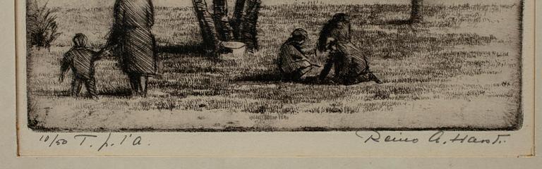 REINO HARSTI, etsning, sign. och dat. numr. 10/50 Tpl'a.