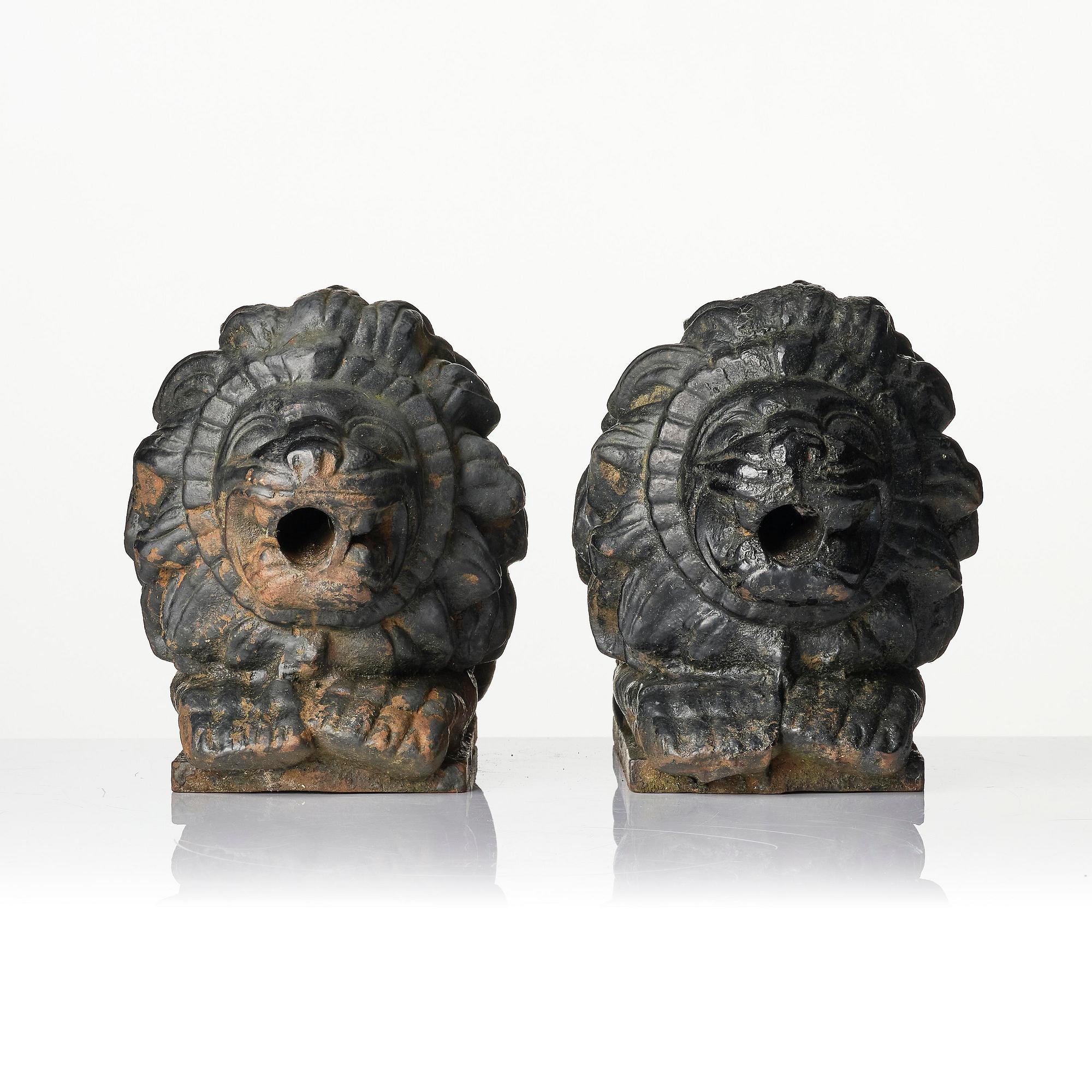 Anna Petrus, a pair of cast iron water spouts, Näfveqvarns bruk, Swedish Grace.