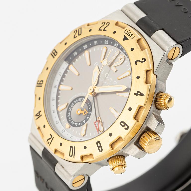 Bvlgari, Diagono GMT, wristwatch, 40 mm.