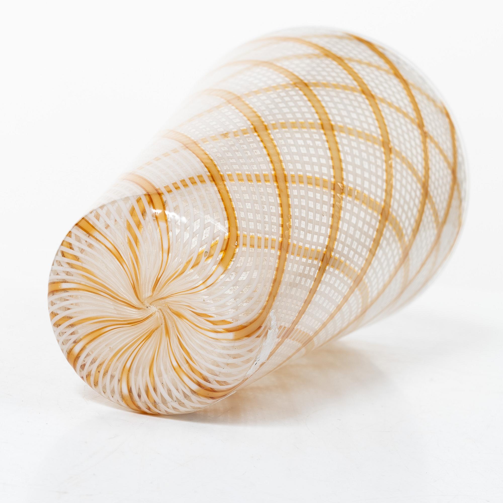 Dino Martens, vas, glas, "Reticello", Aureliano Toso, Murano, Italien.