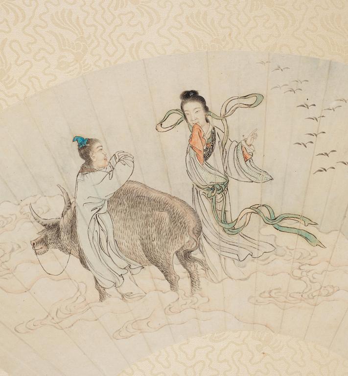 Okänd konstnär, akvarell och tusch på papper. Qingdynastin omkring 1900.
