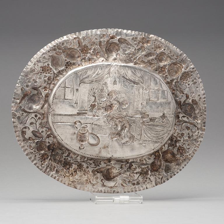 Wolter Siewers, presenterfat, silver, Norrköping 1707, barock.