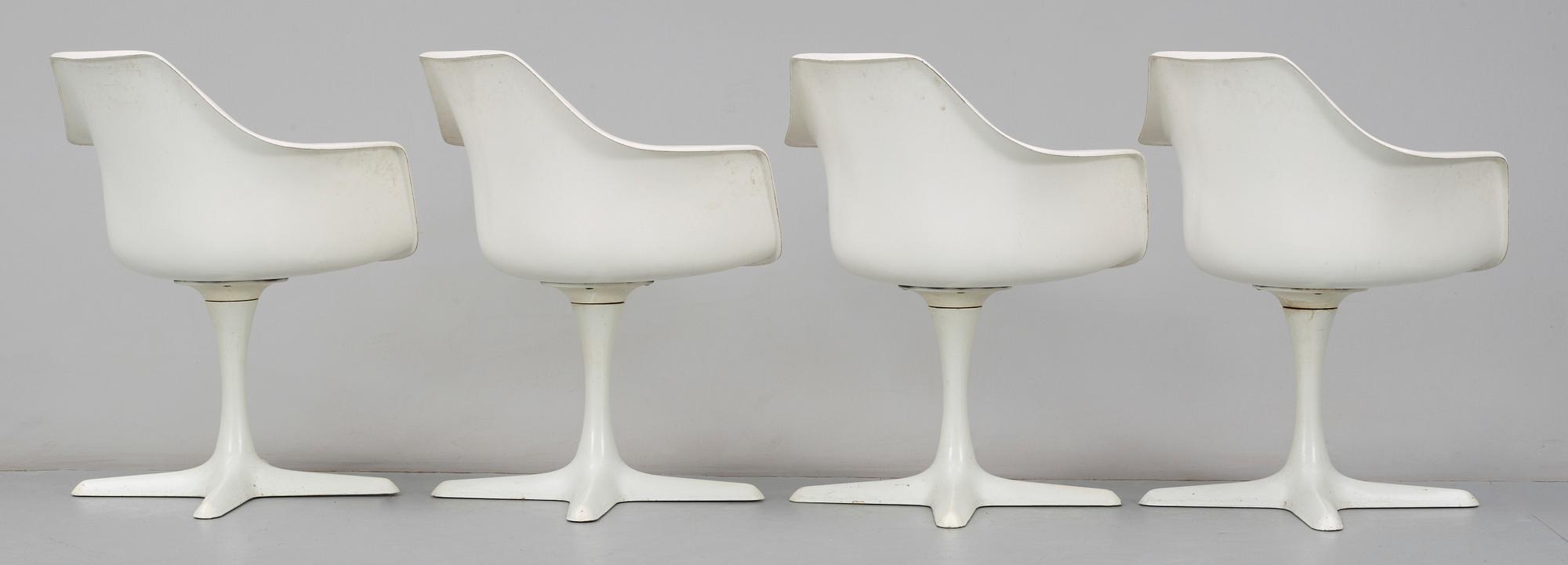 BORD OCH STOLAR, 1+4st, "Tulip", Robin Day, Arkana, England. Formgivna 1950-tal.