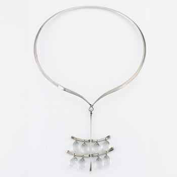 Vivianna Torun Bülow-Hübe, a necklace with a pendant, No. 169 and No. 135, sterling silver with rock crystal, for Georg.