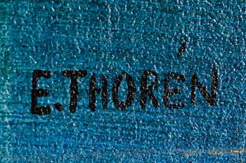 Esaias Thorén, olja på pannå, signerad.