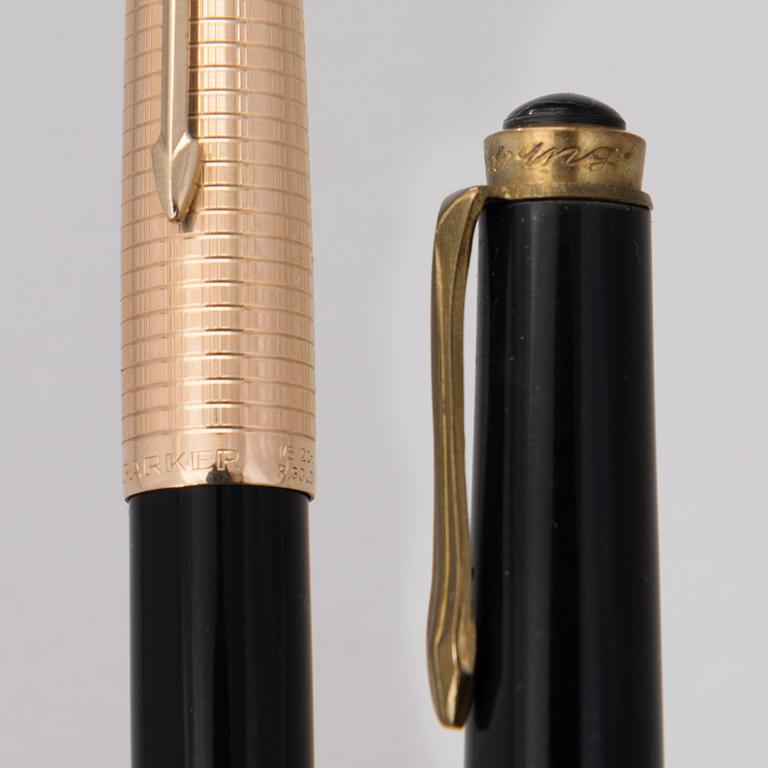 TWO VINTAGE FOUNTAIN PENS by Parker and Goldring.