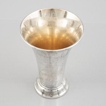 A set of three Swedish silver beakers, including CG Hallberg, Stockholm 1951.
