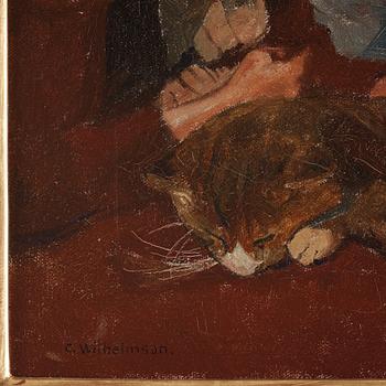 Carl Wilhelmson, "Flicka med katt" ("Nanny Boman").