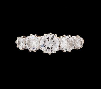 A W.A. Bolin brilliant cut diamond ring, tot. app 1.50 cts, 1930's.