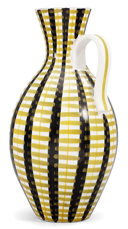 A Stig Lindberg faience vase, Gustavsberg Studio 1940-50's.