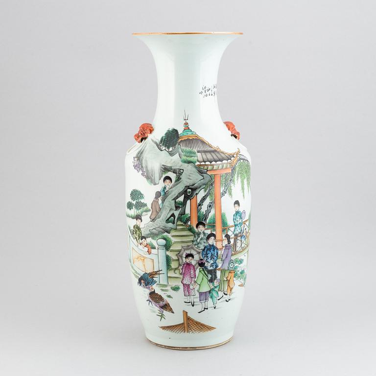A Chinese famille rose floor vase, 20th century.