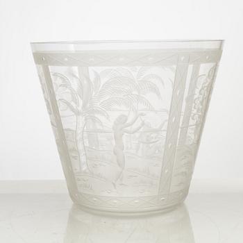 Edward Hald, a glass bowl/vase, Orrefors, Sweden,.