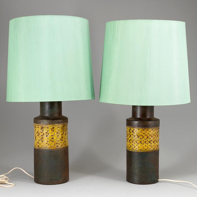 A pair of Bitosse clay table lamps, Bergboms, 1960/70s.