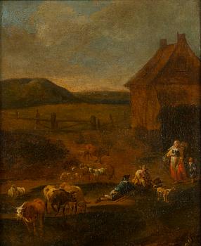 Unknown artist, 18th century, dutch school, oil on canvas laid on board.