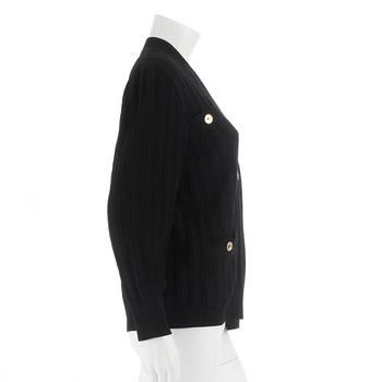 CÉLINE, a black wool cardigan, size 40.