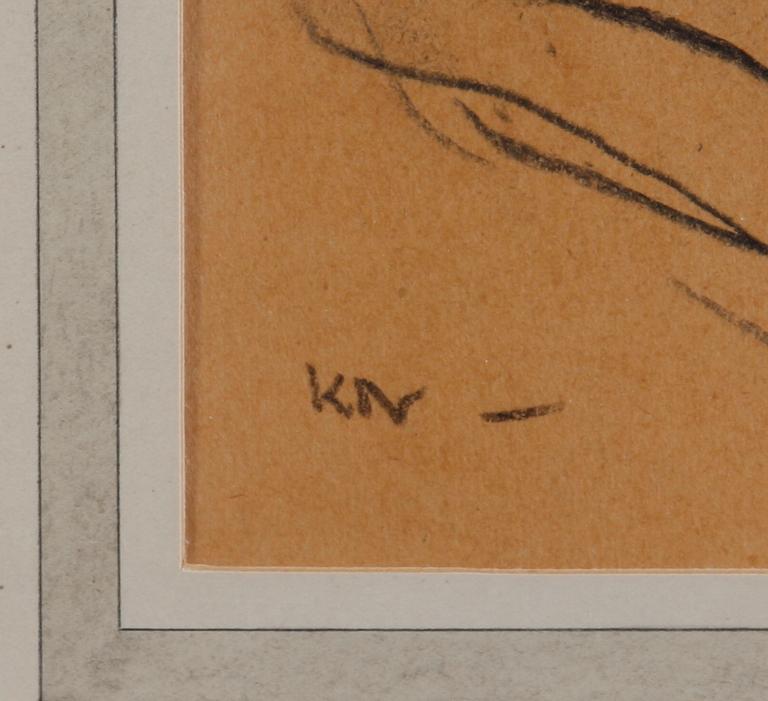 NORDSTRÖM, KARL. Kolteckning. Monogramsign.