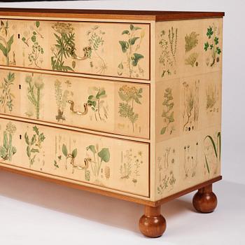 Josef Frank, a "Flora" chest of drawers, Firma Svenskt Tenn, Sweden ca. 1940.