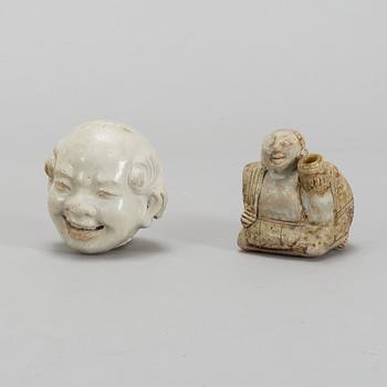 Two Sawakhalok porcelain figurines, 15th/16th Century.