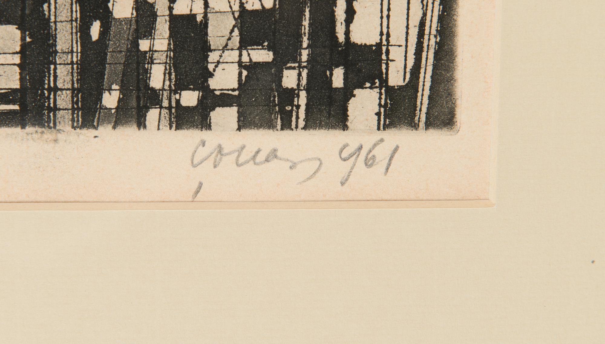 Evald Okas, aquatint, signed and dated 1961, numbered 21/40.