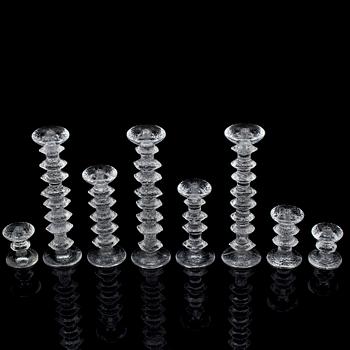 TIMO SARPANEVA, ljusstakar, 8 st, glas, "Festivo", Iittala, Finland.