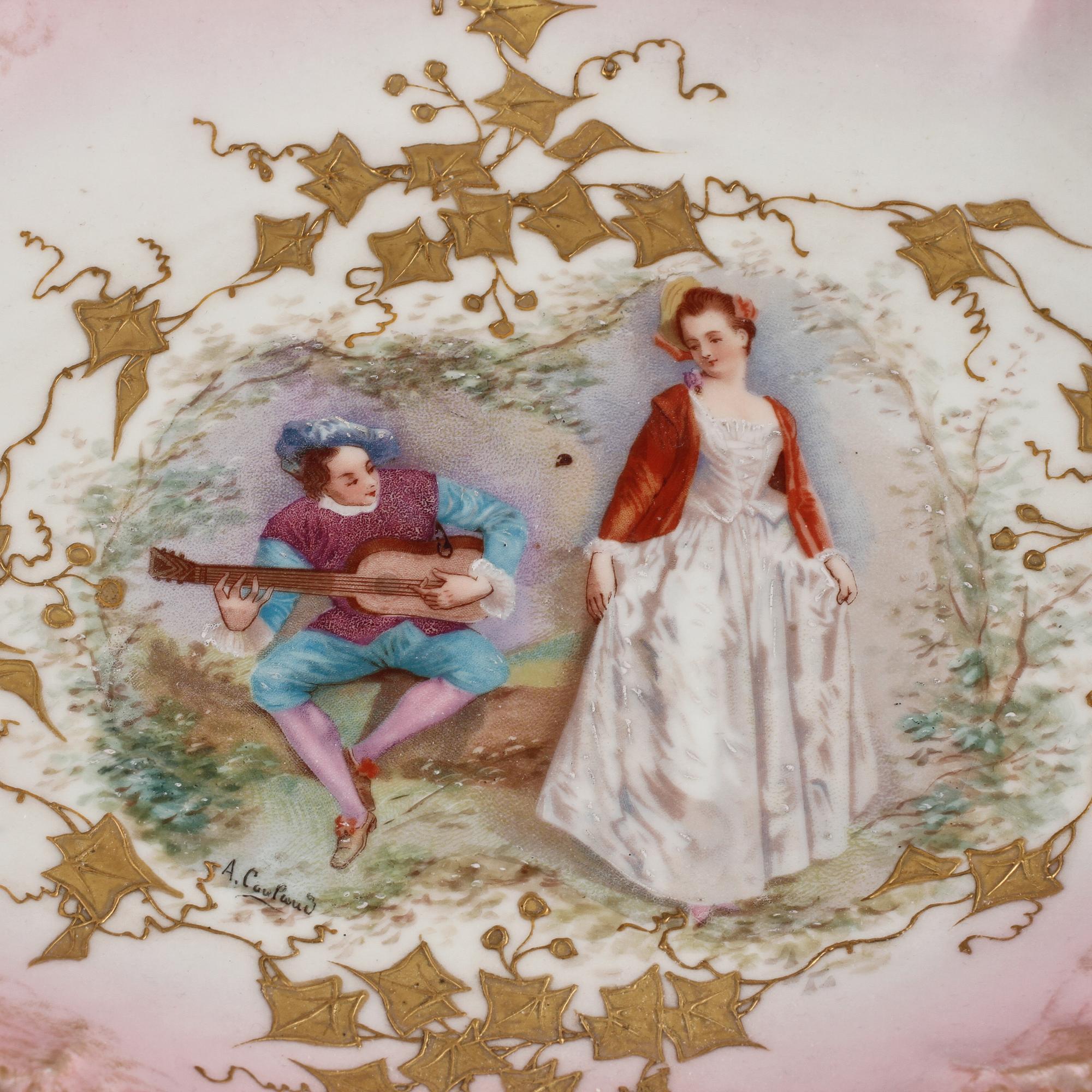 SKÅL, porslin,  nyrokokostil, Frankrike, 1900-talets första hälft.