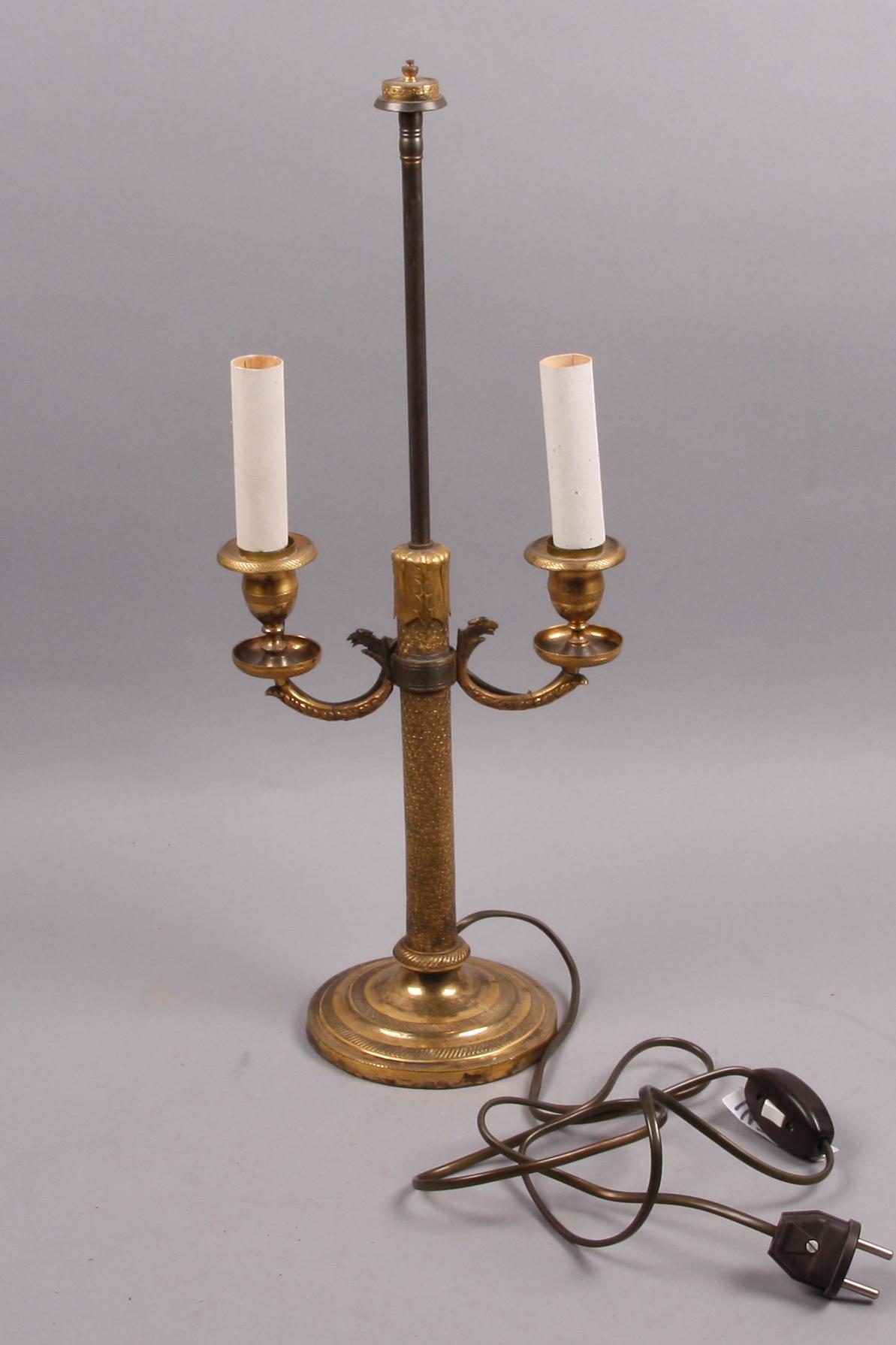 BOUILLOTTELAMPA, mässing, empire, 1800-talets första hälft.